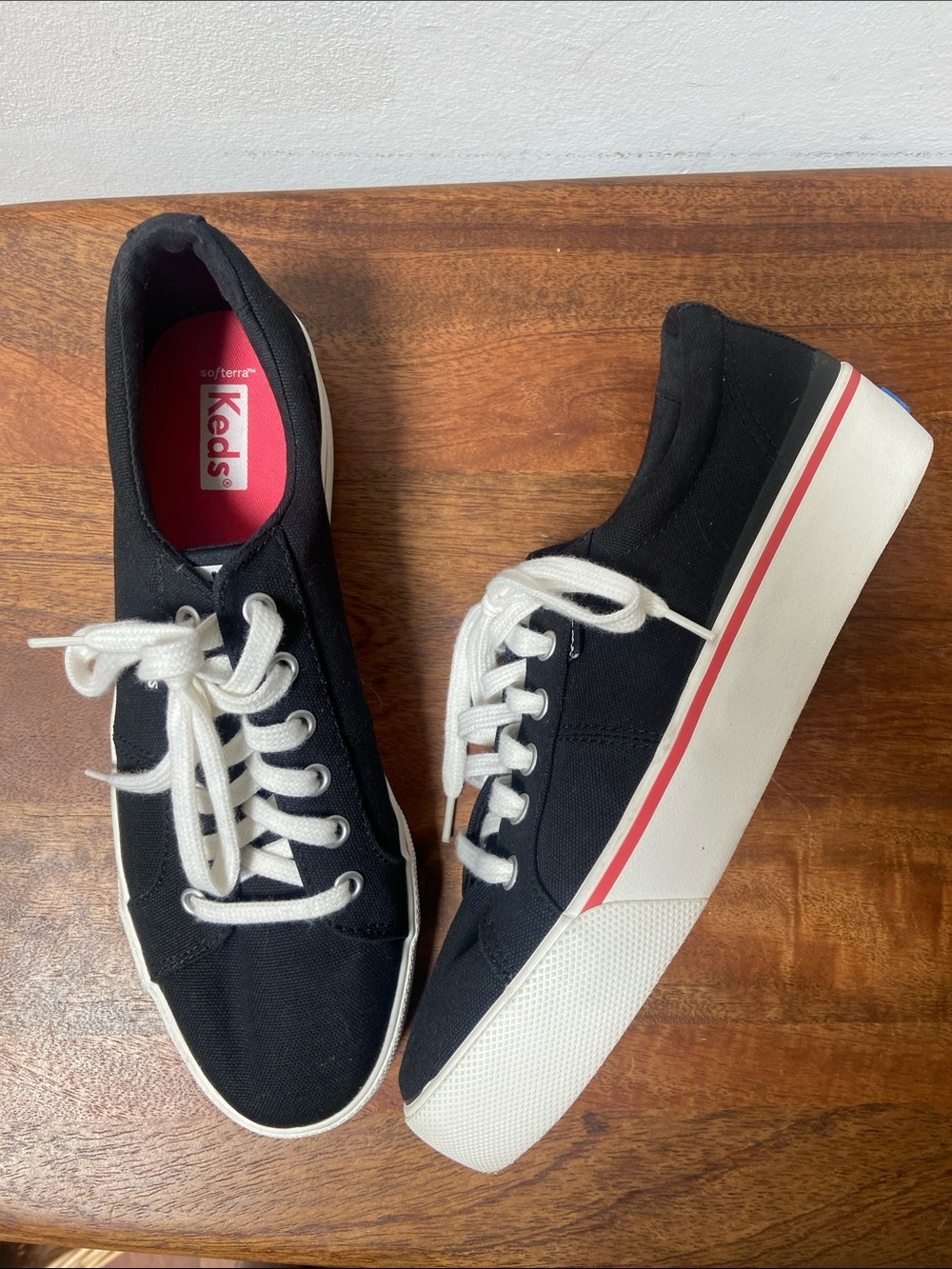 Keds Black Canvas Sneakers with White Laces